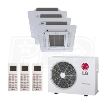 Lg Ceiling Cassette 3 Zone System 24 000 Btu Outdoor 9k 9k