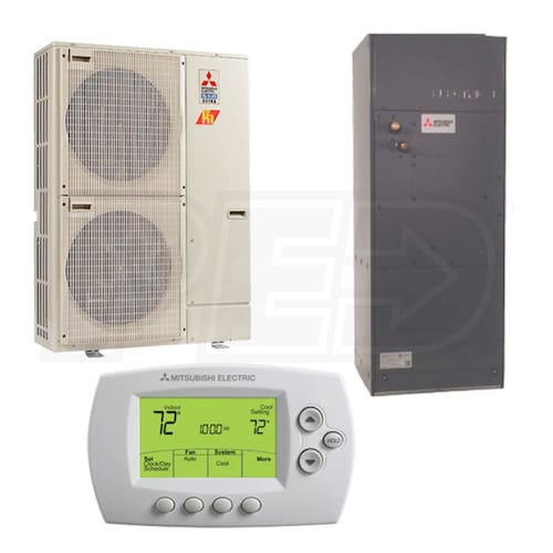 Mitsubishi - 42k BTU Cooling + Heating - P-Series H2i Multi-Position