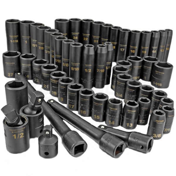 CRAFTSMAN Deep Impact Socket Set, SAE, 1/2-Inch, 12 Pieces (CMMT15886) Craftsman 1⁄2 Drive 12 pc Deep Impact Socket Set Metric 12 to 27mm