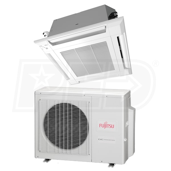binnenplaats Leidinggevende poort Fujitsu - 18k BTU Cooling + Heating - Compact Ceiling Cassette Air  Conditioning System - 20.1 SEER | Fujitsu 18RLFCC