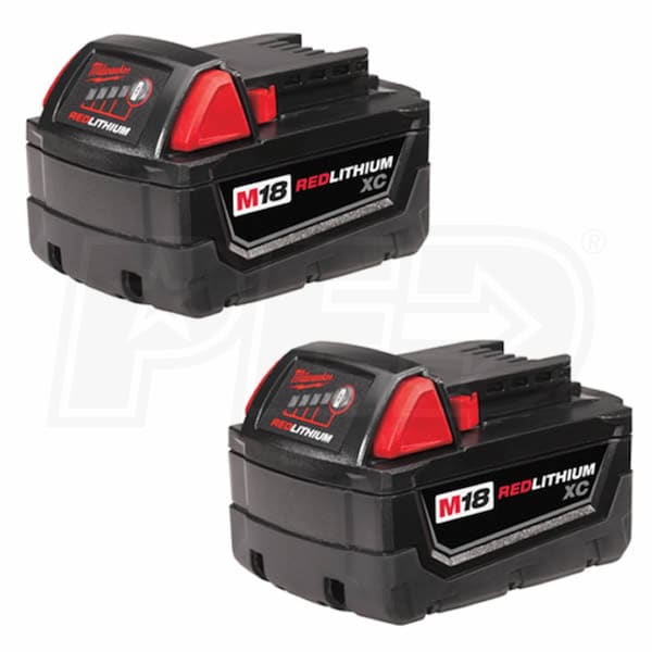 Milwaukee 48 11 1822 M18 REDLITHIUM XC 3.0Ah Extended Capacity Battery Pack 2 Pack Milwaukee 48 11 1822