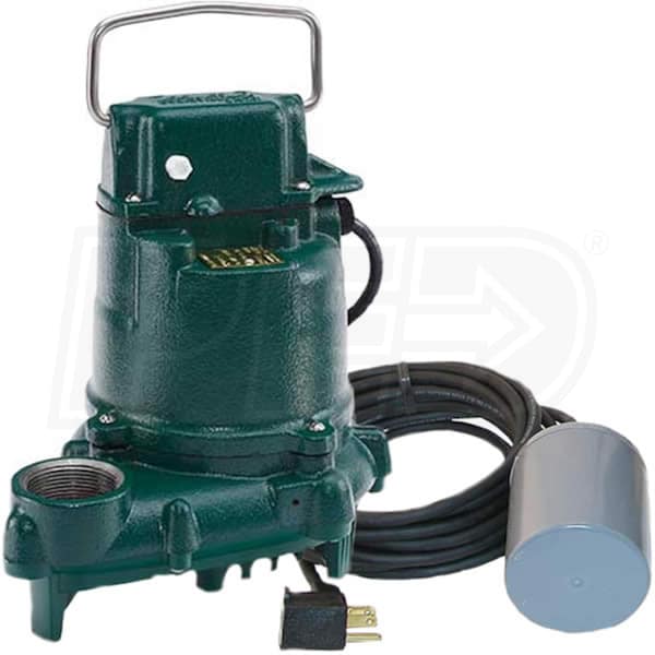 Zoeller BN53 - 1/3 HP Cast Iron Submersible Sump Pump w/ Tether Float ...