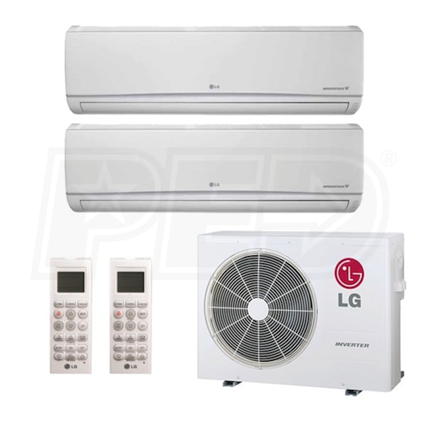 LG Wall Mounted 2-Zone System 18,000 BTU Outdoor 9k 9k