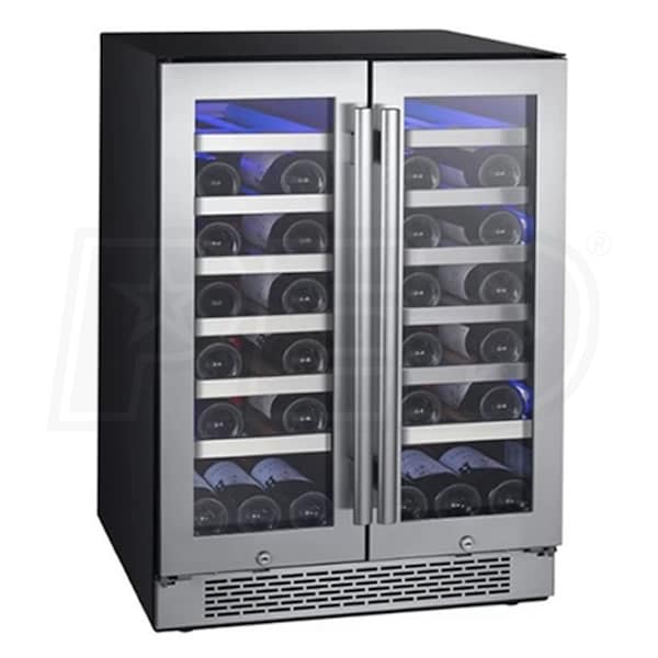 Avallon 42 Bottle 24" BuiltIn Wine Cooler Dual Zone French Doors