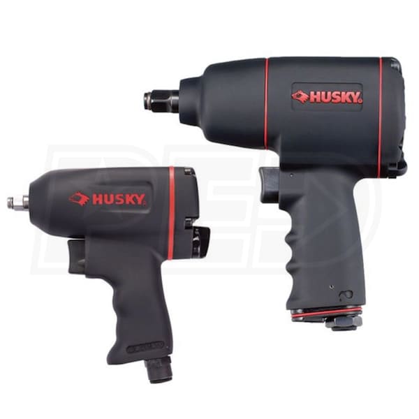 Husky 2 Piece Air Tool Kit With 1 2 Inch Impact Wrench 3 8 Inch Impact Wrench Husky CAT1555