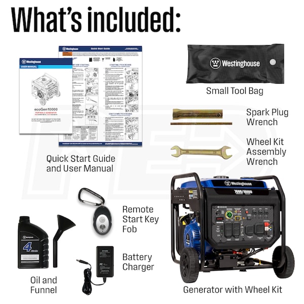 Westinghouse EcoGen10000 - 7600 Watt Open-Frame Electric Start