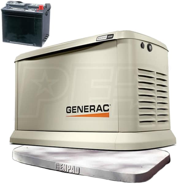 Generac Guardian™ 22kW Aluminum Home Standby Generator + 3" GenPad