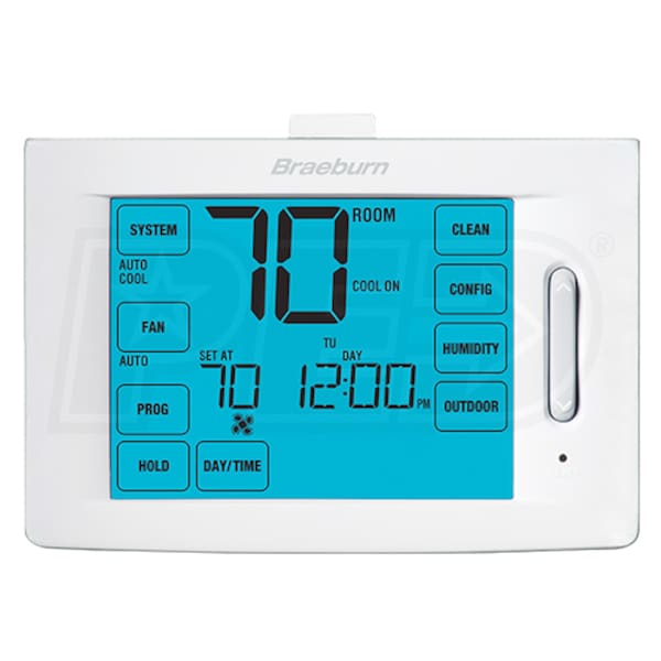 Braeburn Deluxe Series 7 Day Programmable Thermostat Touchscreen