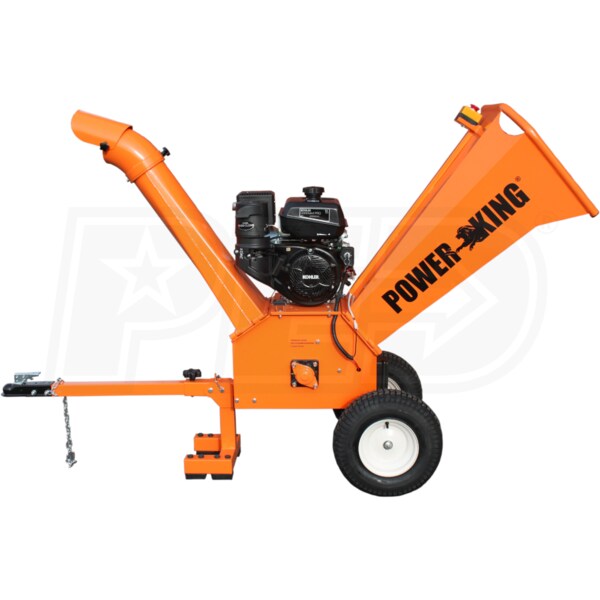 PowerKing (5") 14HP Kohler TowBehind Electric Start Wood Chipper Shredder w/ Free Wheel Base