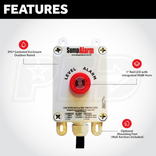 Sump Alarm SA-120V-12VDC-10