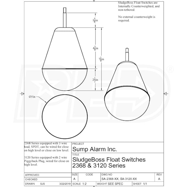 Sump Alarm SA-120V-1L-20SB-WIFI
