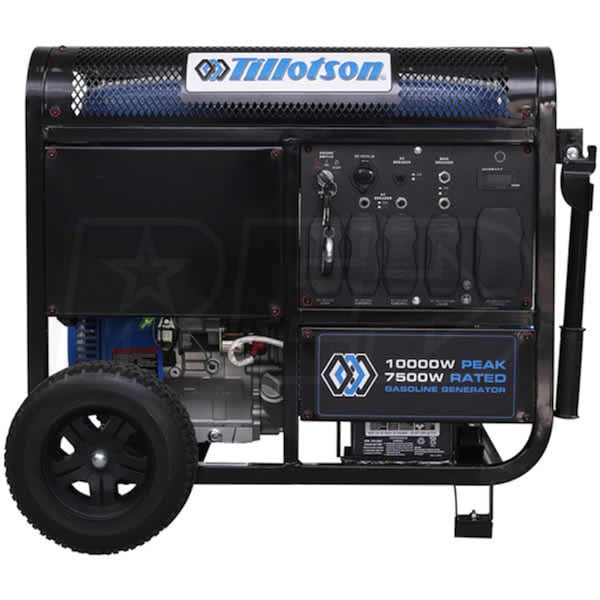 Tillotson TPP-10000G-A - 7500 Watt Electric Start Portable Generator w
