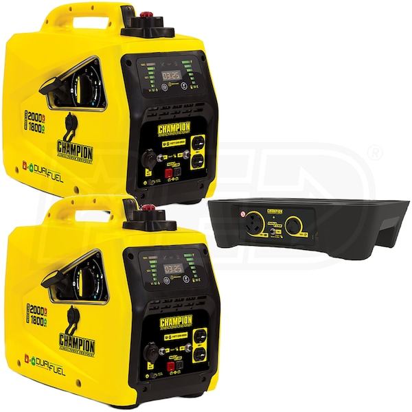 Champion 100402 (2) 1600 Watt Dual Fuel Inverter Generator w