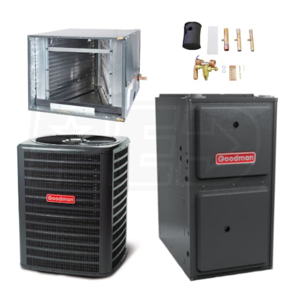 Goodman 1.5 Ton Cooling 80k BTU/Hr Heating Heat Pump + Furnace
