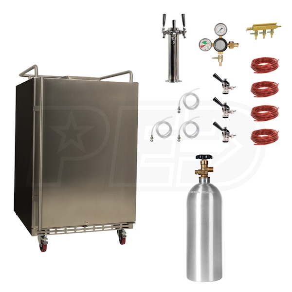 Edgestar Triple Tap 24" Kegerator Kit with Electronic Control Panel