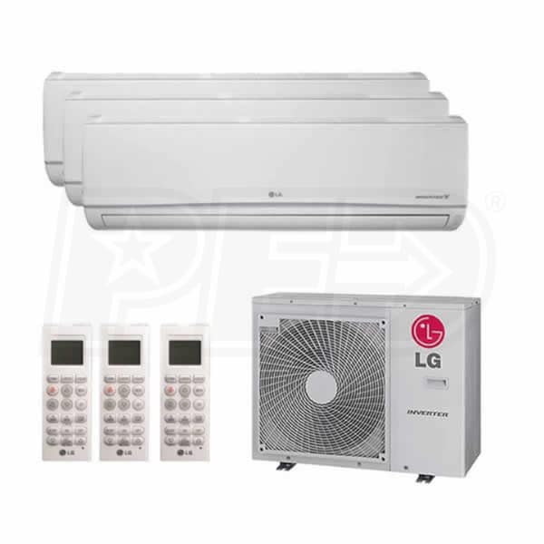 LG Wall Mounted 3-Zone System 36,000 BTU Outdoor 9k 9k 18k