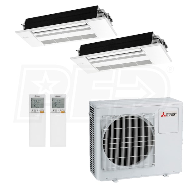 Mitsubishi OneWay Ceiling Cassette 2Zone System 24,000 BTU Outdoor